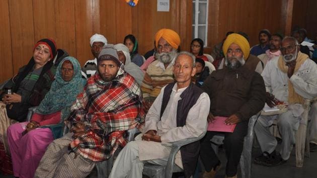 Forest dwellers attend the release of a fact-find report in Dehradun on Friday. (Vinay Santosh Kumar/HT)