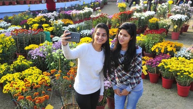 Girls take a selfie at an event in Punjab’s Ludhiana. Tourism minister KJ Alphons has asked people not to force foreigners for selfies. (HT File Photo) Girls take a selfie at an event in Punjab’s Ludhiana. Tourism minister KJ Alphons has asked people not to force foreigners for selfies. (HT File Photo)