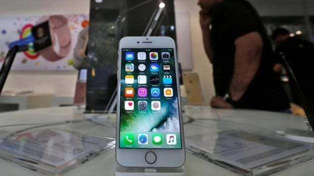An iPhone is seen on display at a kiosk at an Apple reseller store in Mumbai. (Reuters) An iPhone is seen on display at a kiosk at an Apple reseller store in Mumbai. (Reuters)