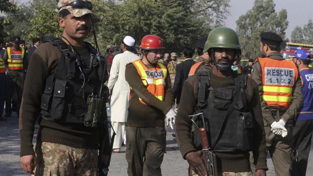 Pakistani army personnel cordon off the area of suicide attack in Peshawar, Pakistan, Friday, Nov. 24, 2017. (AP File Photo) Pakistani army personnel cordon off the area of suicide attack in Peshawar, Pakistan, Friday, Nov. 24, 2017. (AP File Photo)