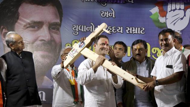 Congress vice-President Rahul Gandhi at a public meeting in Amreli, Gujarat, November 29, 2017(PTI) Congress vice-President Rahul Gandhi at a public meeting in Amreli, Gujarat, November 29, 2017(PTI)