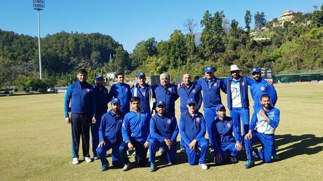 Members of The Doon School old boys’ team at Abhimanyu Cricket Academy in Dehradun on Saturday. (HT Photo) Members of The Doon School old boys’ team at Abhimanyu Cricket Academy in Dehradun on Saturday. (HT Photo)