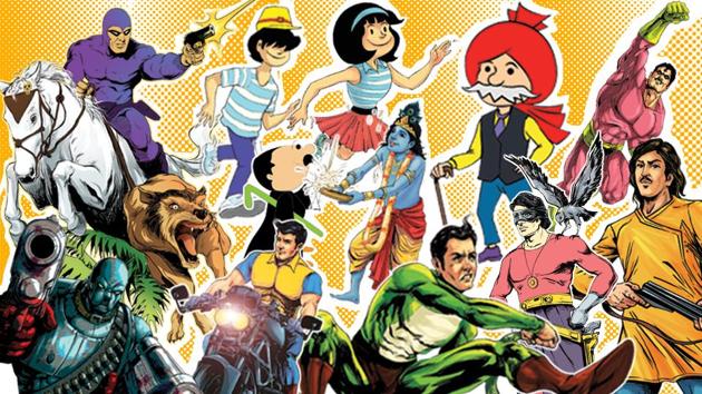 The golden age of Indian comics was in the mid 1980s, with more than 20 publishers publishing a vivid range of comics.(Animesh Debnath)