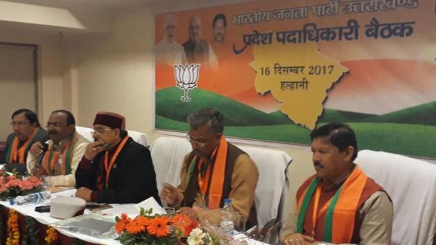 Chief minister TS Rawat at ‘Purnkalik Vistarak’ meeting in Haldwani on Saturday. (HT Photo) Chief minister TS Rawat at ‘Purnkalik Vistarak’ meeting in Haldwani on Saturday. (HT Photo)