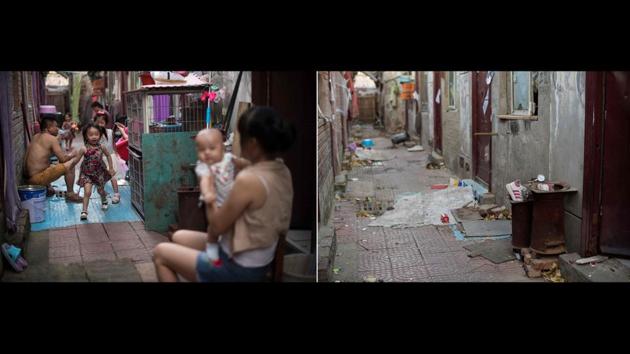 Over the years migrant enclaves have grown into full-fledged communities from clusters of shanty towns. Picun, one of the most developed, has its own literature society and houses numerous aspiring artists and musicians. (Nicolas Asfouri / AFP)