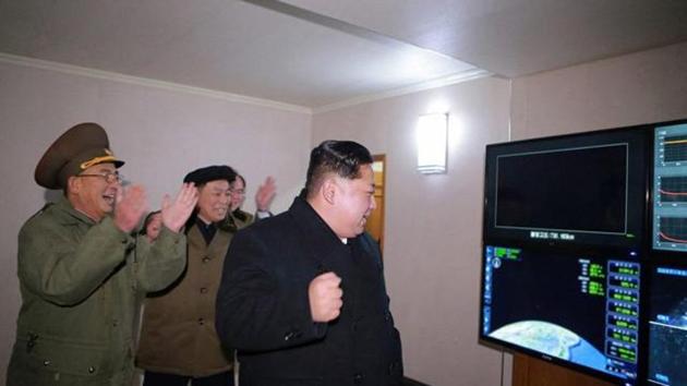 In this undated photo provided on Thursday, Nov. 30, 2017, by the North Korean government, North Korean leader Kim Jong Un inspects an intercontinental ballistic missile test in North Korea on Wednesday, Nov. 29. (AP File Photo) In this undated photo provided on Thursday, Nov. 30, 2017, by the North Korean government, North Korean leader Kim Jong Un inspects an intercontinental ballistic missile test in North Korea on Wednesday, Nov. 29. (AP File Photo)