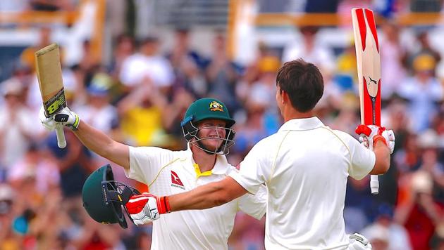 Australia were 549/4 at stumps on Day 3 of the third Ashes Test against England in Perth on Saturday. Steve Smith was unbeaten on 229 while Mitchell Marsh was on 181. (REUTERS) Australia were 549/4 at stumps on Day 3 of the third Ashes Test against England in Perth on Saturday. Steve Smith was unbeaten on 229 while Mitchell Marsh was on 181. (REUTERS)