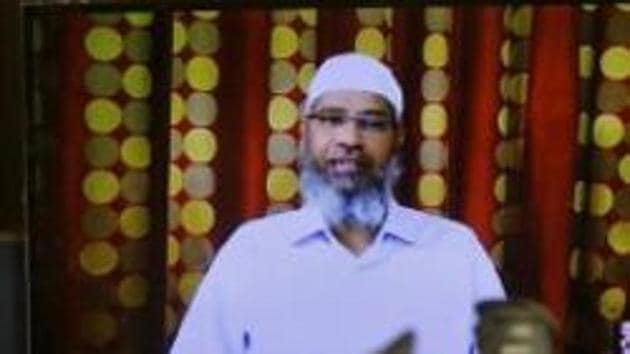 Controversial Islamic preacher Zakir Naik speaks to media via a video conference in Mumbai in July 2016. (Reuters File Photo) Controversial Islamic preacher Zakir Naik speaks to media via a video conference in Mumbai in July 2016. (Reuters File Photo)