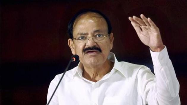 Vice president Venkaiah Naidu addressing at the 90th Anniversary Celebration of Andhra Chamber of Commerce in Chennai.(PTI File Photo)