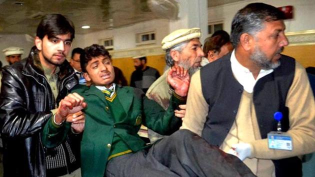 Pakistani volunteers carry a student injured inTaliban attack on the Army Public School in Peshawar, Pakistan. (AP File Photo) Pakistani volunteers carry a student injured inTaliban attack on the Army Public School in Peshawar, Pakistan. (AP File Photo)