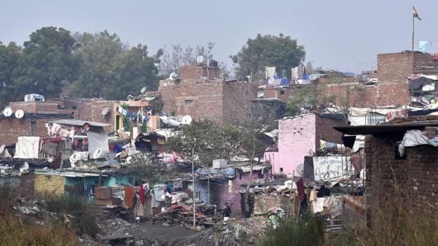 A key poll promise of the AAP before it came to power, the slum rehabilitation scheme got the nod of Lieutenant Governor Anil Baijal months after Chief Minister Arvind Kejriwal and other AAP legislators criticised him of “sitting over” the file ever since the Cabinet approved it in July last year.(Ravi Choudhary/HT FILE) A key poll promise of the AAP before it came to power, the slum rehabilitation scheme got the nod of Lieutenant Governor Anil Baijal months after Chief Minister Arvind Kejriwal and other AAP legislators criticised him of “sitting over” the file ever since the Cabinet approved it in July last year.(Ravi Choudhary/HT FILE)