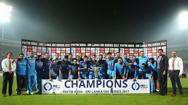 Shikhar Dhawan’s 12th century helped India beat Sri Lanka by eight wickets to win the three-ODI series 2-1. (BCCI )