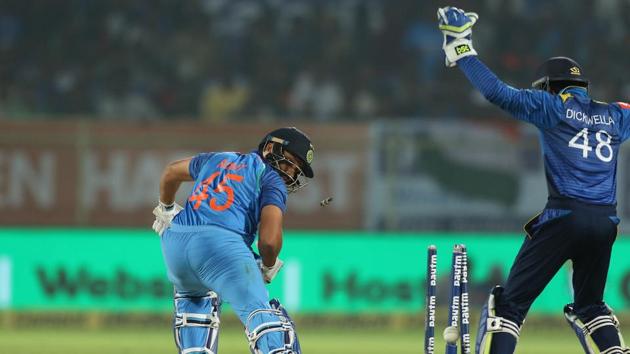 In reply, Rohit Sharma fell for seven to off-spinner Akila Dananjaya in the fourth over.  (BCCI ) 