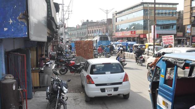 About 370 encroachments were demolished between Inter-State Bus Terminus and Clock Tower in the first phase of the project in June. (Vinay Santosh Kumar/HT Photo) About 370 encroachments were demolished between Inter-State Bus Terminus and Clock Tower in the first phase of the project in June. (Vinay Santosh Kumar/HT Photo)