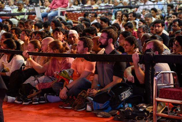 Music enthusiasts from across the world were seen on day three of the 65th Sawai Gandharva Mahotsav at Ramanbaug on Thursday. (Sanket Wankhade/HT PHOTO) Music enthusiasts from across the world were seen on day three of the 65th Sawai Gandharva Mahotsav at Ramanbaug on Thursday. (Sanket Wankhade/HT PHOTO)