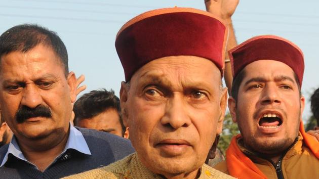 Prem Kumar Dhumal, BJP’s chief ministerial face in Himachal Pradesh, lost to Congress in Sujanpur constituency. (Anil Dayal/HT Photo) Prem Kumar Dhumal, BJP’s chief ministerial face in Himachal Pradesh, lost to Congress in Sujanpur constituency. (Anil Dayal/HT Photo)
