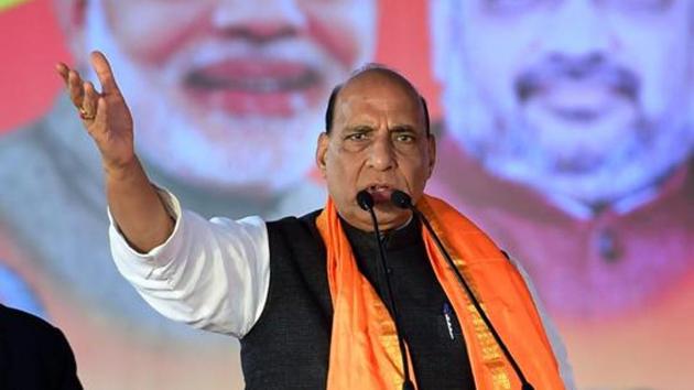 Union Home Minister Rajnath Singh speaks during the Parivartan Rally in Bengaluru. (PTI File Photo) Union Home Minister Rajnath Singh speaks during the Parivartan Rally in Bengaluru. (PTI File Photo)