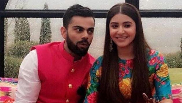 Cricketer Virat Kohli with actor Anushka Sharma in Florence on December 11, 2017, during their wedding festivities.(IANS Photo)