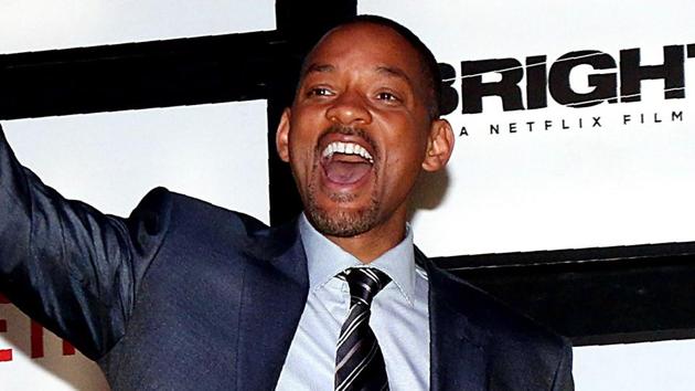 Will Smith gestures as he attends the premier of his cop thriller movie Bright in Mumbai. (AFP) Will Smith gestures as he attends the premier of his cop thriller movie Bright in Mumbai. (AFP)