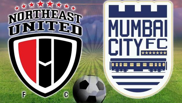 NorthEast United FC succumbed to a 0-2 loss to Mumbai City FC at Guwahati in the Indian Super League. Get full score of NorthEast United vs Mumbai City FC here.(HT Photo)