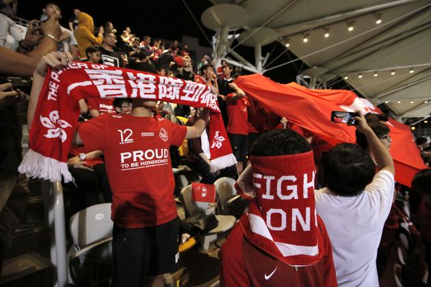Hong Kong fans booed the Chinese national anthem during their Asia Cup football match last month. (AP) Hong Kong fans booed the Chinese national anthem during their Asia Cup football match last month. (AP)