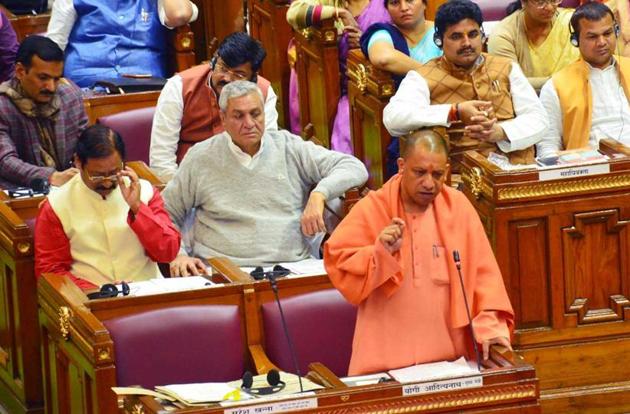 After chief minister Yogi Adityanath tabled the UPCOCB in the assembly, questions are being raised over the move when a number of laws with nearly similar provisions are there to check crime.(HT Photo)