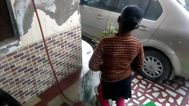 One of the child labourers at CWC chief Saroj Lohiya’s home in Bharatpur. (HT Photo) One of the child labourers at CWC chief Saroj Lohiya’s home in Bharatpur. (HT Photo)