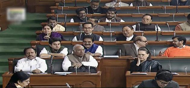 Congress leaders Mallikarjun Kharge and Sonia Gandhi inside the Lok Sabha in New Delhi on Thursday during the ongoing winter session of Parliament. (PTI Photo) Congress leaders Mallikarjun Kharge and Sonia Gandhi inside the Lok Sabha in New Delhi on Thursday during the ongoing winter session of Parliament. (PTI Photo)