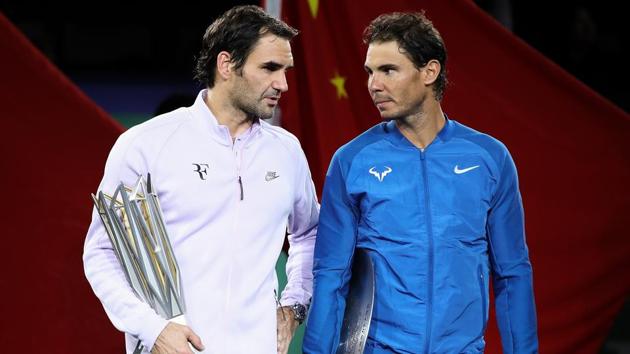 Roger Federer of Switzerland with Rafael Nadal of Spain pose with their trophies after the Men's singles final mach on day eight of 2017 ATP Shanghai Rolex Masters at Qizhong Stadium on October 15, 2017 in Shanghai. (Getty Images) Roger Federer of Switzerland with Rafael Nadal of Spain pose with their trophies after the Men's singles final mach on day eight of 2017 ATP Shanghai Rolex Masters at Qizhong Stadium on October 15, 2017 in Shanghai. (Getty Images)