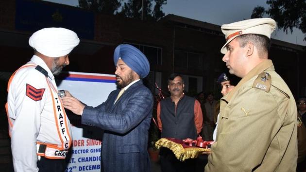 The system was launched by Tajender Singh Luthra, director general of police, at the headquarters in Sector 9 on Friday.(HT Photo)