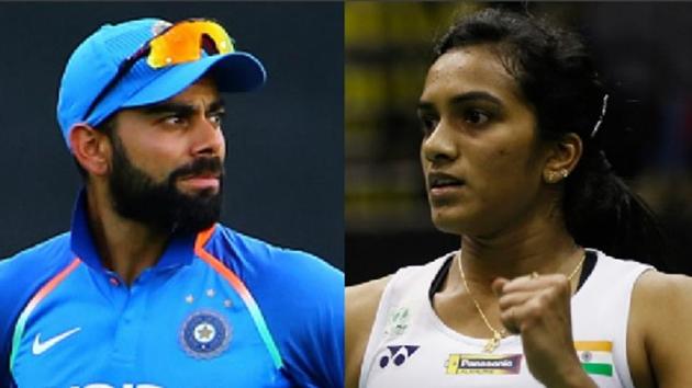 Virat Kohli (L) and PV Sindhu are both part of the Forbes India Celebrity 100 list. (HT photo) Virat Kohli (L) and PV Sindhu are both part of the Forbes India Celebrity 100 list. (HT photo)