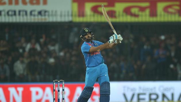 Rohit Sharma notched up his second T20I century off 35 balls, the joint-fastest ton in T20Is equalling the mark set by David Miller. (BCCI) Rohit Sharma notched up his second T20I century off 35 balls, the joint-fastest ton in T20Is equalling the mark set by David Miller. (BCCI)