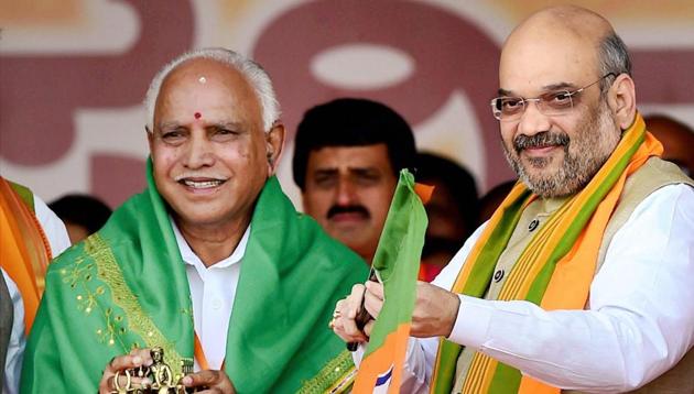 Senior BJP leader and former Karnataka chief minister B S Yeduyurappa with party national president Amit Shah at an event in Bengaluru . (PTI File Photo) Senior BJP leader and former Karnataka chief minister B S Yeduyurappa with party national president Amit Shah at an event in Bengaluru . (PTI File Photo)