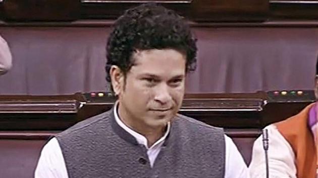 Sachin Tendulkar was not allowed to speak in the Rajya Sabha after Congress leaders created a ruckus that led to the adjournment of the proceedings.(PTI)