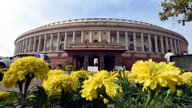 A view of Parliament House during the winter session in New Delhi. (Sonu Mehta/HT Photo) A view of Parliament House during the winter session in New Delhi. (Sonu Mehta/HT Photo)