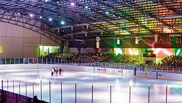 Since its launch in 2011, the ice rink in Dehradun has hosted only a couple of high-profile events.(HT photo)