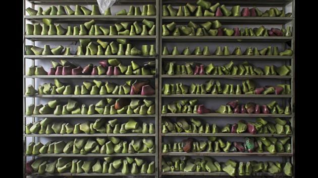 “The process of photographing shoe making has helped me get a deeper understanding of this industry. It was much before the partition, that my great grandfather travelled from Sehwan, now in Pakistan, to Agra to trade in shoes,” says Guwalani. (Ayushi Guwalani) “The process of photographing shoe making has helped me get a deeper understanding of this industry. It was much before the partition, that my great grandfather travelled from Sehwan, now in Pakistan, to Agra to trade in shoes,” says Guwalani. (Ayushi Guwalani)