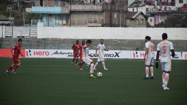 Neroca FC beat Shillong Lajong in the I-League on Saturday. (AIFF) Neroca FC beat Shillong Lajong in the I-League on Saturday. (AIFF)