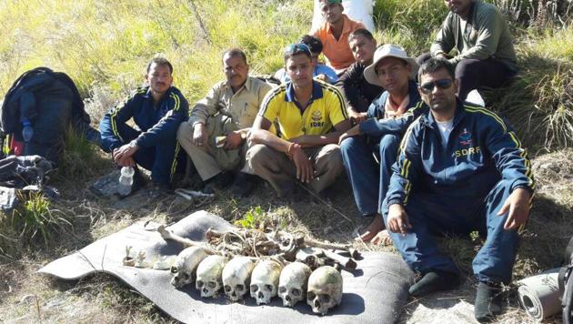 Skeletal remains of some of the 2013 disaster victims found in Rudraprayag district. (HT File photo) Skeletal remains of some of the 2013 disaster victims found in Rudraprayag district. (HT File photo)