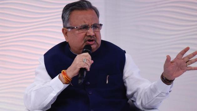 Chhattisgarh CM Raman Singh at the Hindustan Times Leadership Summit at Hyatt Regency in New Delhi, on December 01, 2017. (Burhaan Kinu/HT file photo) Chhattisgarh CM Raman Singh at the Hindustan Times Leadership Summit at Hyatt Regency in New Delhi, on December 01, 2017. (Burhaan Kinu/HT file photo)