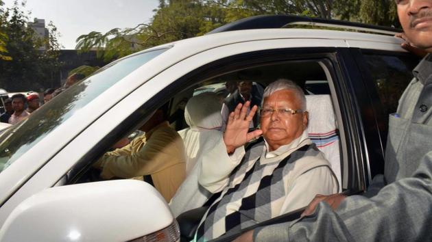 RJD supremo Lalu Prasad arrives at a special CBI court for a hearing in the fodder scam case in Ranchi on Saturday. (PTI Photo) RJD supremo Lalu Prasad arrives at a special CBI court for a hearing in the fodder scam case in Ranchi on Saturday. (PTI Photo)