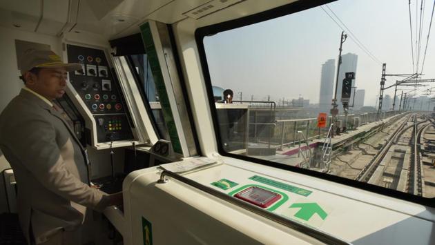 Initially, the frequency of the trains will be 5 minute 14 seconds with 10 trains being pressed into service. (Virendra Singh Gosain / HT PHOTO) Initially, the frequency of the trains will be 5 minute 14 seconds with 10 trains being pressed into service. (Virendra Singh Gosain / HT PHOTO)