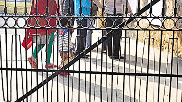 A Class 12 student was arrested on Friday for allegedly assaulting his teacher at a Delhi government school in south west Delhi (Ravi Choudhary/HT PHOTO) A Class 12 student was arrested on Friday for allegedly assaulting his teacher at a Delhi government school in south west Delhi (Ravi Choudhary/HT PHOTO)