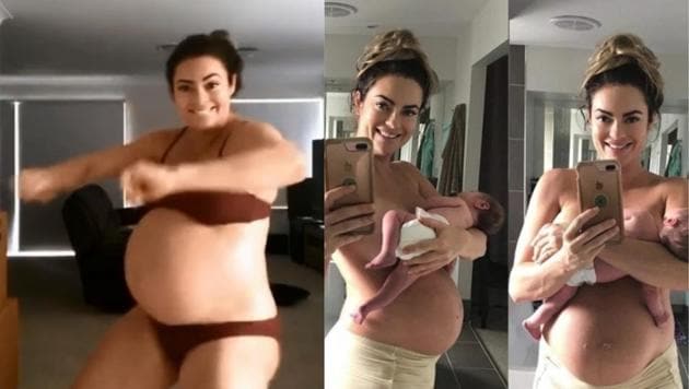 Recently, fitness star Emily Skye posted a video on her Instagram page with the caption: “Another attempt at getting baby out! I call this the Bikini Baby Belly Boogie.”(Instagram.com/emilyskyefit) Recently, fitness star Emily Skye posted a video on her Instagram page with the caption: “Another attempt at getting baby out! I call this the Bikini Baby Belly Boogie.”(Instagram.com/emilyskyefit)