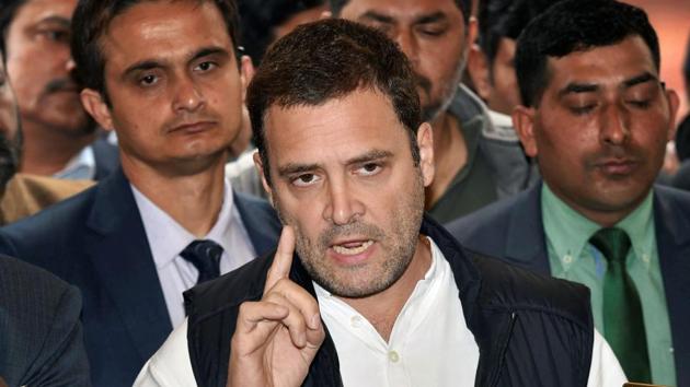 Congress president Rahul Gandhi addresses the media during the winter session at Parliament House in New Delhi. (PTI Photo) Congress president Rahul Gandhi addresses the media during the winter session at Parliament House in New Delhi. (PTI Photo)