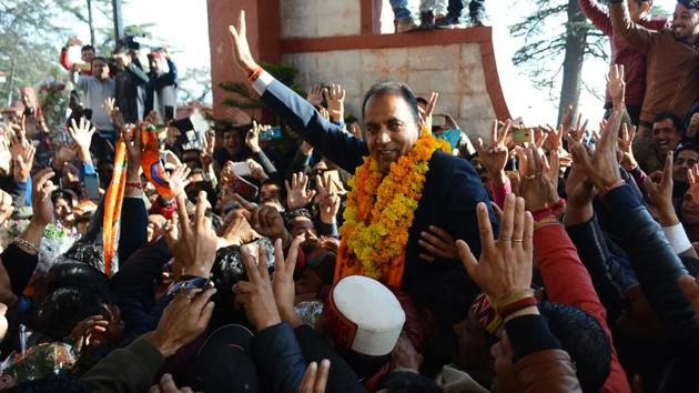 The Bharatiya Janata Party on Sunday named Jai Ram Thakur as legislature party leader in Himachal Pradesh, effectively making him the state’s next chief minister. (Deepak Sansta/HT Photo) The Bharatiya Janata Party on Sunday named Jai Ram Thakur as legislature party leader in Himachal Pradesh, effectively making him the state’s next chief minister. (Deepak Sansta/HT Photo)