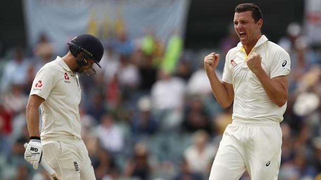 Josh Hazlewood had run through England’s batting line-up in the second innings of the third Test to hand Australia an unassailable 3-0 lead in the Ashes. (Getty Images) Josh Hazlewood had run through England’s batting line-up in the second innings of the third Test to hand Australia an unassailable 3-0 lead in the Ashes. (Getty Images)