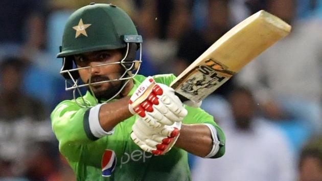 Babar Azam blasted a 26-ball century in a T10 charity game for the Shahid Afridi foundation while Shoaib Malik hammered six sixes in one over.(AFP)