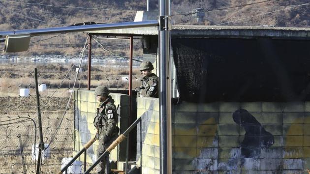 South Korean army soldiers step down from a military guard post in Paju, South Korea, near the border with North Korea . North Korea on Sunday called the latest UN sanctions to target the country "an act of war" that violates its sovereignty, and said it is a "pipe dream" for the US to think it will give up its nuclear weapons. (AP Photo) South Korean army soldiers step down from a military guard post in Paju, South Korea, near the border with North Korea . North Korea on Sunday called the latest UN sanctions to target the country "an act of war" that violates its sovereignty, and said it is a "pipe dream" for the US to think it will give up its nuclear weapons. (AP Photo)