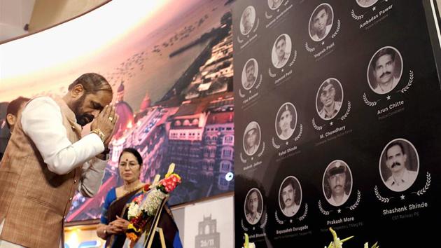 Union minister Hansraj Ahir pays tributes to the martyrs of 26/11 terror attacks on the anniversary of the gruesome incident, in Mumbai. (PTI FILE) Union minister Hansraj Ahir pays tributes to the martyrs of 26/11 terror attacks on the anniversary of the gruesome incident, in Mumbai. (PTI FILE)